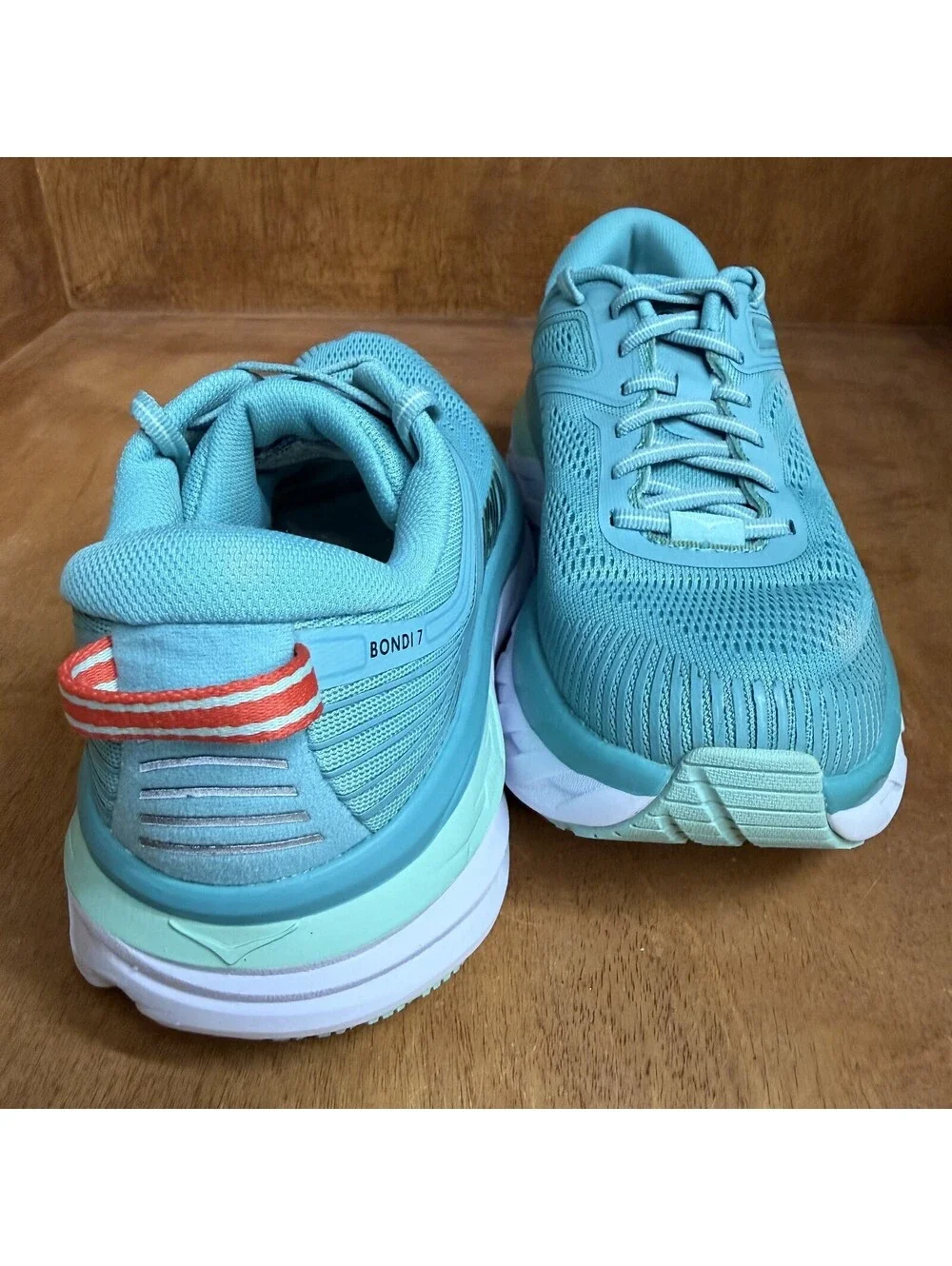 Hoka One One Bondi 7 Womens Sz 7 Blue Fog Running Shoes 1110519 AEBL *No Insoles